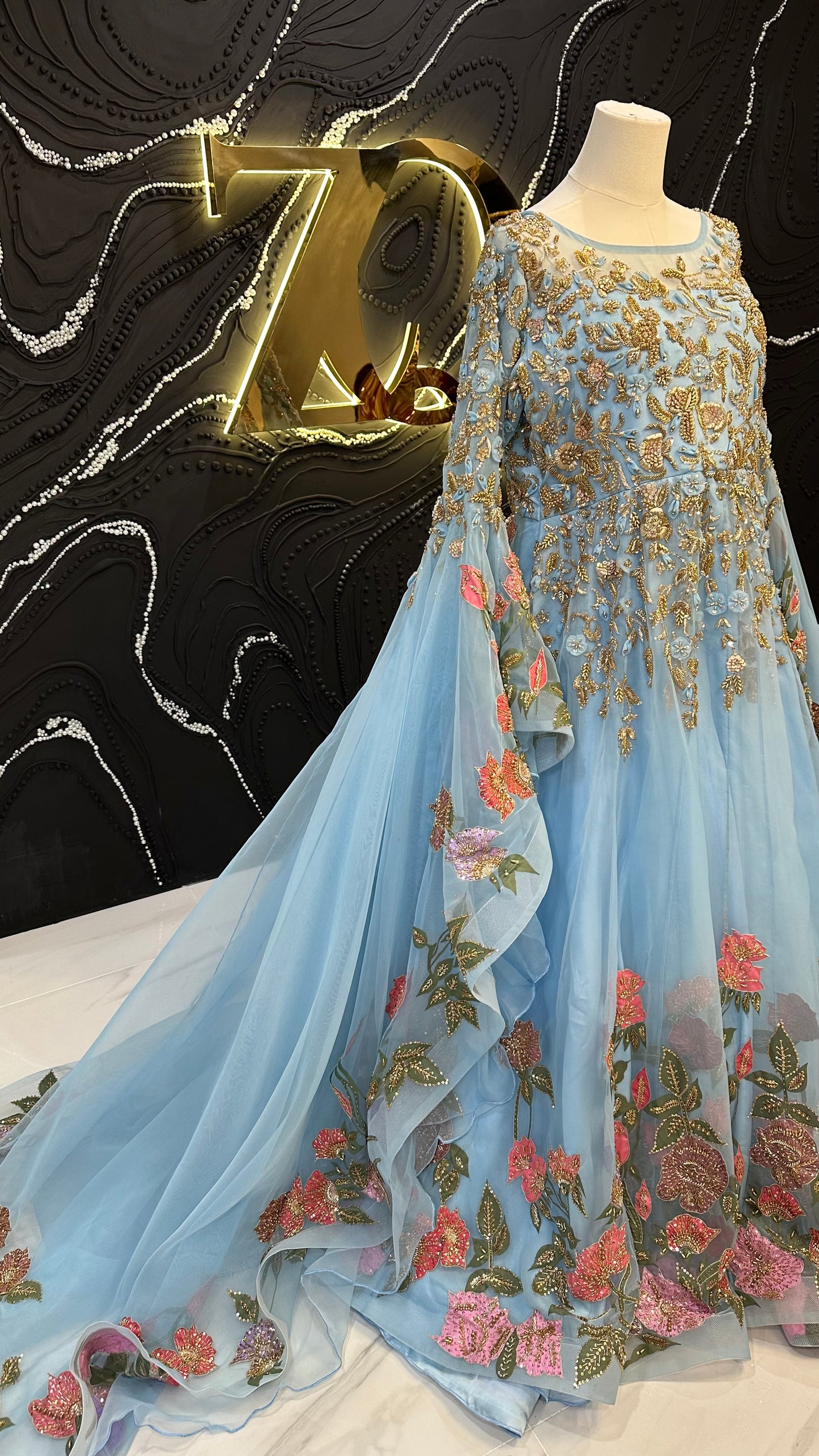 Hand painted gown