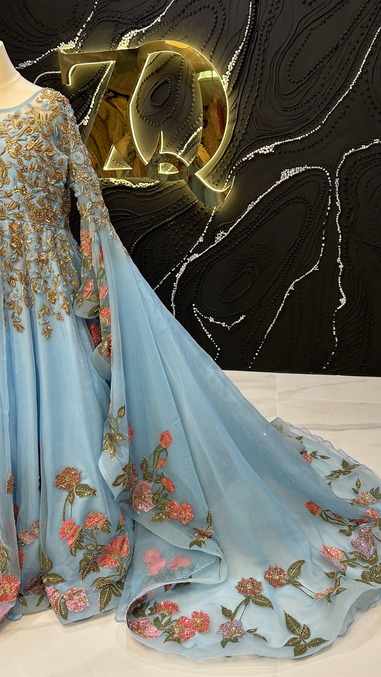 Hand painted gown
